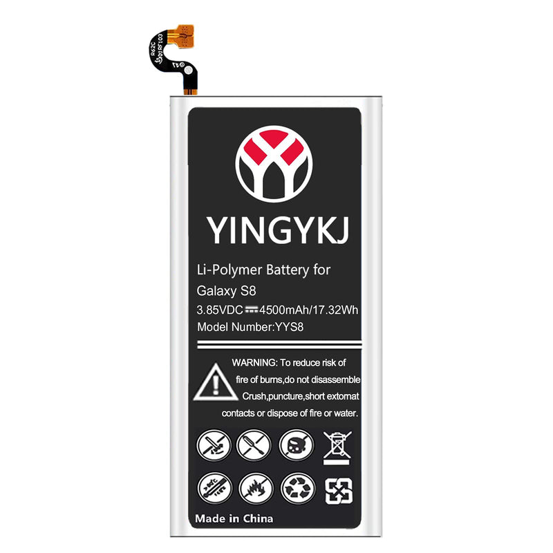 Galaxy S8 Battery, 4500mAh High Capacity 0 Cycle Battery EB-BG950ABE Replacement for Samsung Galaxy S8 G950 G950V G950A G950T G950P G950F with Complete Tool Kits -3 Year Warranty