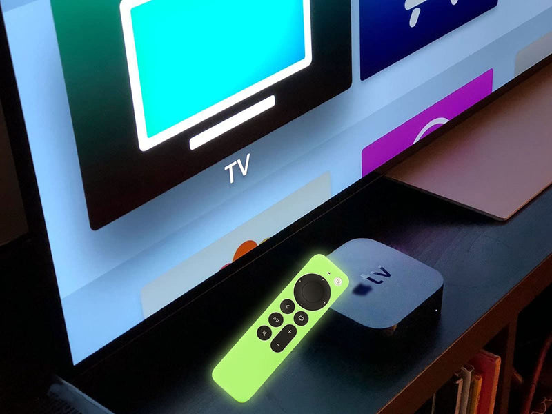 Glow Green Remote Case Cover Replacement for New Apple 4k TV 2021 Series 6 Generation / 6th Gen Remote Control, Silicone Skin Glow in Dark with Lanyard - LEFXMOPHY GLOW GREEN