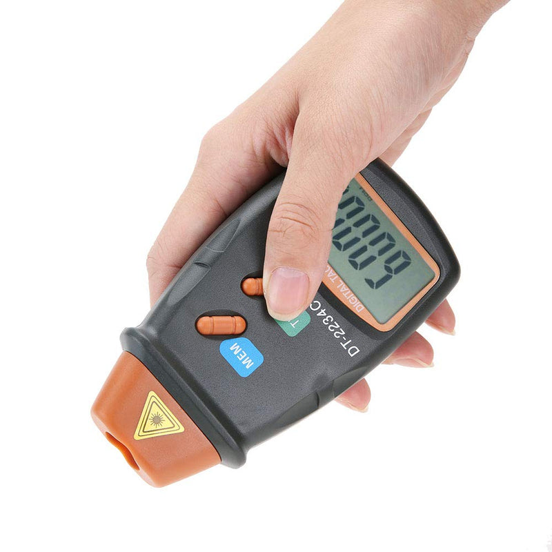 DT-2234C + Digital Laser Tachometer 2.5rpm - 99,999rpm Non-contact LCD Photo Tachometer with Pocket Display, Mini Tachometer, Infrared and Laser Thermometer