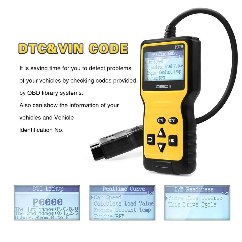 ATDIAG OBD2 Scanner, Car Code Reader Enhanced Universal Car Engine Fault Code Reader, OBD Scanner CAN Automotive Diagnostic Scan Tool for All OBD II Protocol Cars Trucks Since 1996
