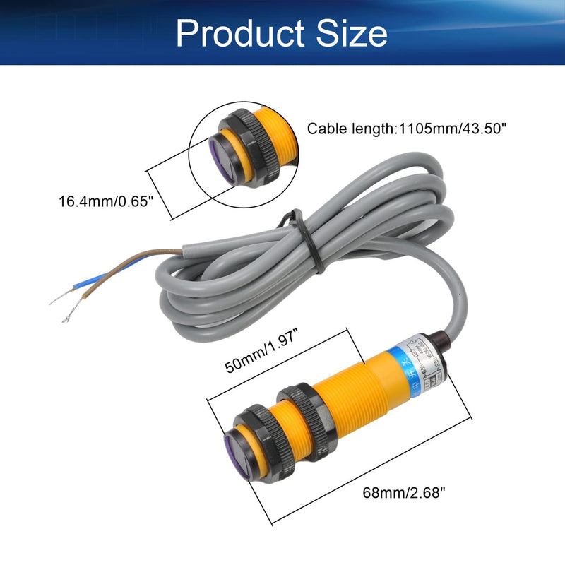 Photoelectric Sensors Diffuse Reflection Photoelectric Sensor Switch 300MA Detection Distance 30cm 2 Wire E3F-DS10Y1 1pcs, (Bettomshin)