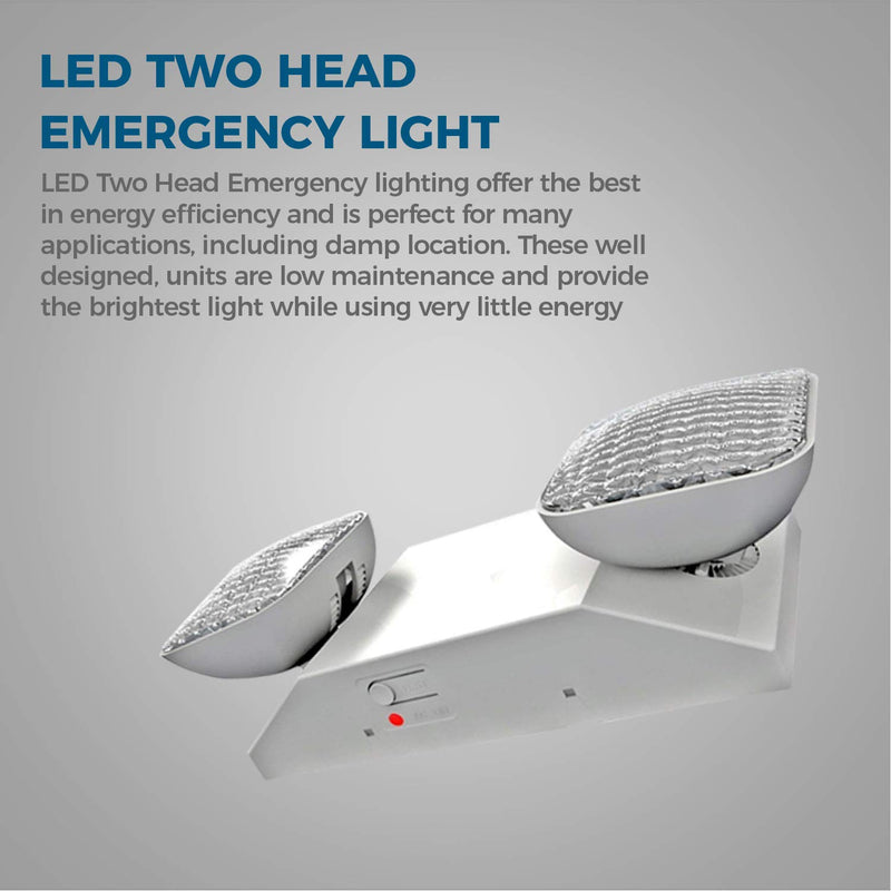 Ciata Lighting LED Emergency Light | Ultra-Bright White Light with Back-up Battery, Adjustable Lamps & 90-Minute Minimum Capacity | Made from Engineering-Grade & Injection-Molded Thermoplasti (White)