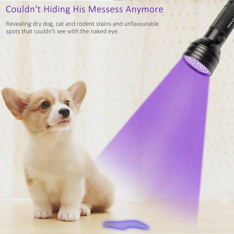 Escolite Black Light UV Flashlight, Escolite UV Lights 51 LED Ultraviolet Blacklight Flashlight Pet Urine Detector, Matching with Pet Odor Eliminator