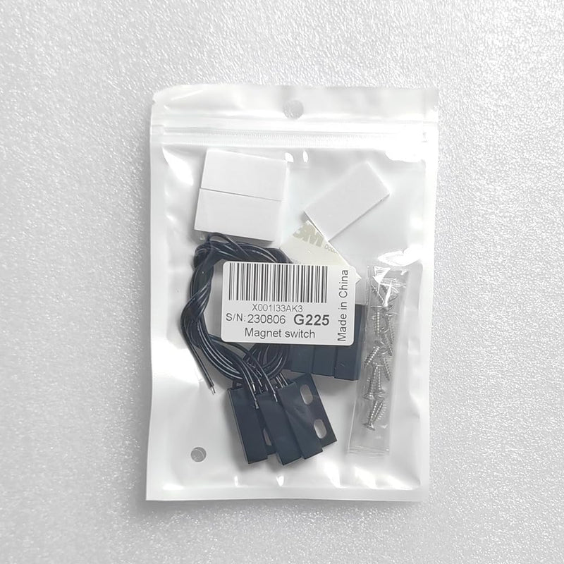 Guuzi 3pcs Wired Surface Mount Door Sensor, Magnetic Reed Switch Black, Normally Closed Magnetic Switch