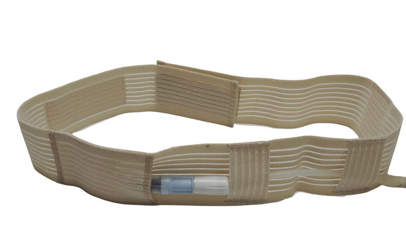 Peritoneal Dialysis Breathable PD Catheter Belt | Secure Peg Tube Feeding Holder | Supplies for PD Dialysis Men and Women Small Beige