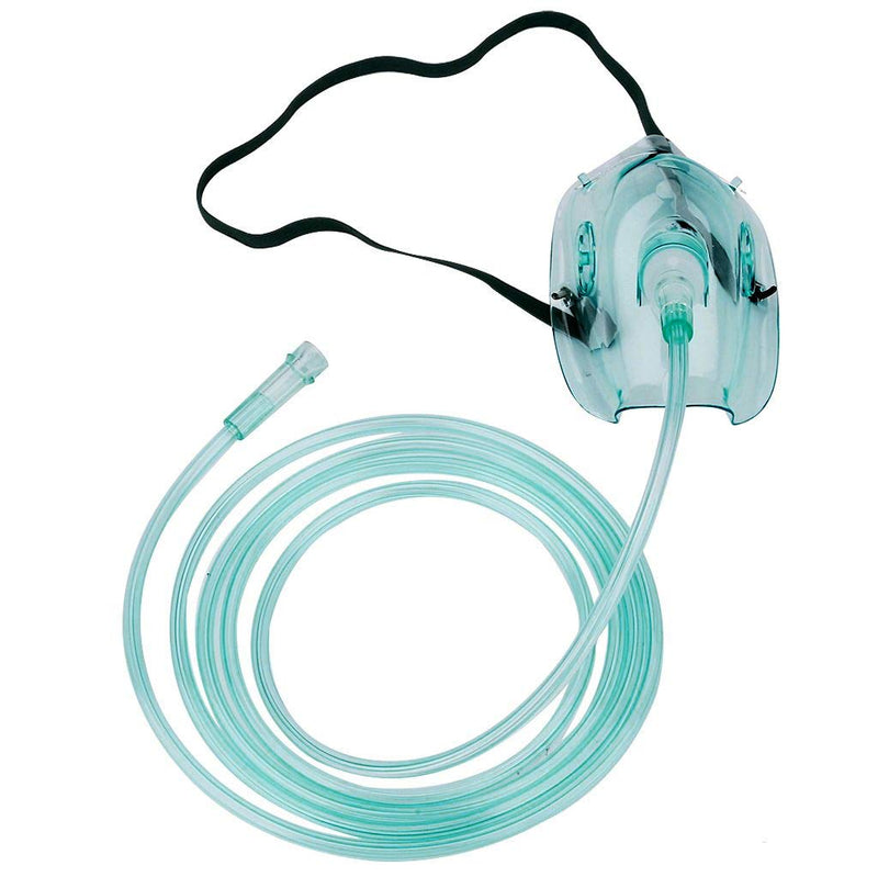 Adult Europe Standard Oxygen Mask with 6.6' Tubing and Adjustable Elastic Strap - 3 Packs - Size L+ Size L+(adult Europe)