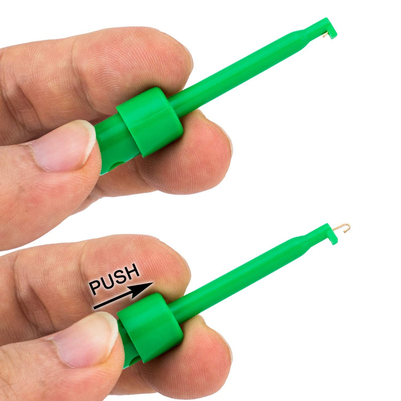 PAGOW 10pcs Multimeter Test Hook Clip, Electrical Testing Colorful Test Grabber Probe, for Testing Electronic Components Mini Grabber Clips