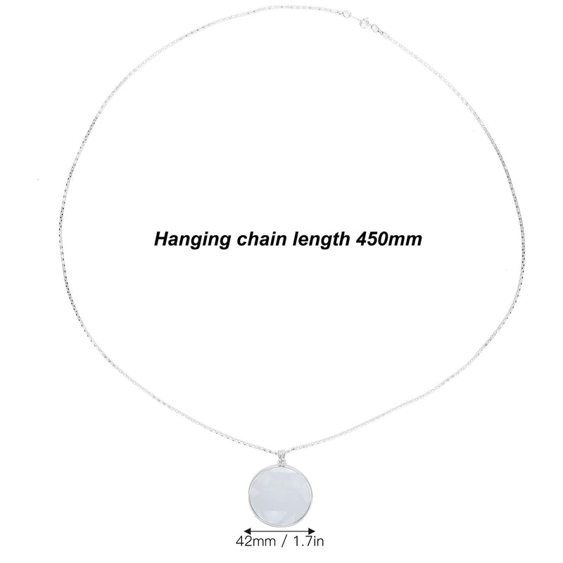 Magnifying Glass Portable, 5X Necklace Monocle Pendant Magnifier Magnifying Glass With Magnifiers For Reading Hobbies For Inspection Seniors(Silver)