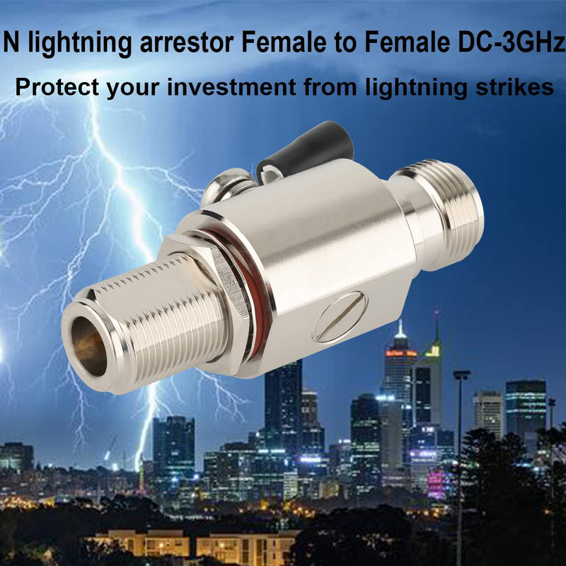 Whisary N Type Lightning Arrestor N Female to N Female Bulkhead DC-3GHz 90V Coaxial Lightning Arrester 3G N female to female arrestor