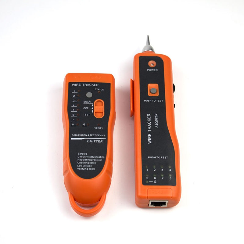 Ethernet Network Toner RJ11 RJ45 Network Cable Tester Lan Tracker Wire Finder Cat5 Cat6 with 2 Network Wire Stripper Toolkit Orange