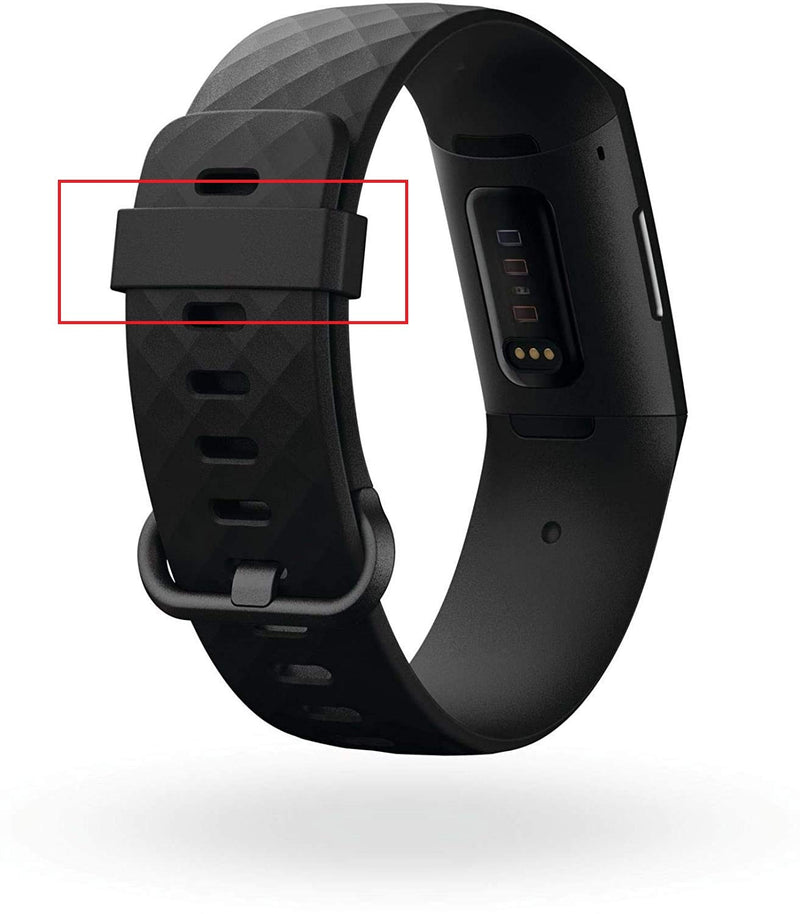 Replacement Fastener Ring Compatible with Fitbit Charge 5/Charge 4/Charge 3,Charge 3 SE/Charge 2 Bands(Pack of 6) Silicone Connector Security Loop for Charge 4 Fitness Smartwatch 6-Black