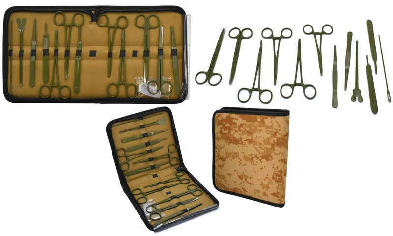 OdontoMed2011 Dissection Kit- First Aid Kit 24 Pcs Advanced Lab Dissection Kit for Anatomy & Biology Students Lab Veterinary Botany Stainless Steel Instruments & 11 Bonus Scalpel Handle MLT-01