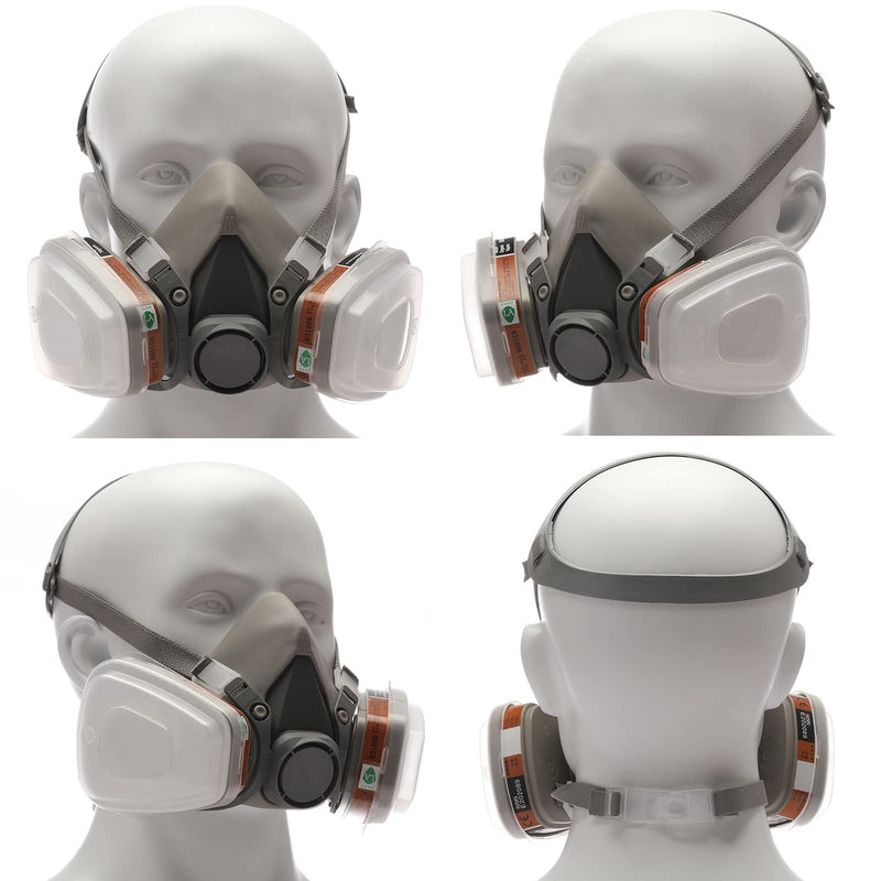 RANKSING Half Facepiece Reusable Respirator Labor Insurance Supplies 6200 Reusable Shield for Painting Sanding Polishing Spraying and Other Work