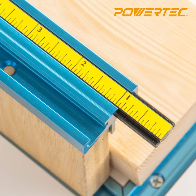 POWERTEC 71331 Universal T-Track Left to Right Adhesive Tape Measure & Insert w/ Scale Kit – 48 Inch (4ft) Left to Right Measure Tape & Insert Kit