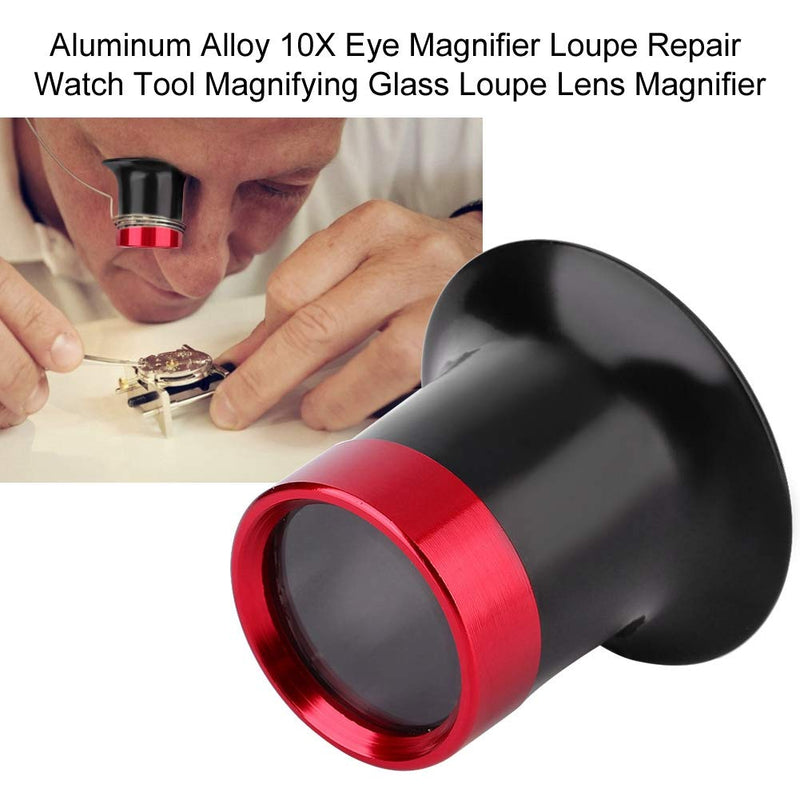 Salmue 10X Magnifier, Aluminum Alloy Eye Magnifier Loupe Repair Watch Magnifying Glass Loupe Lens Small Lightweight Magnifying Glass Magnifier