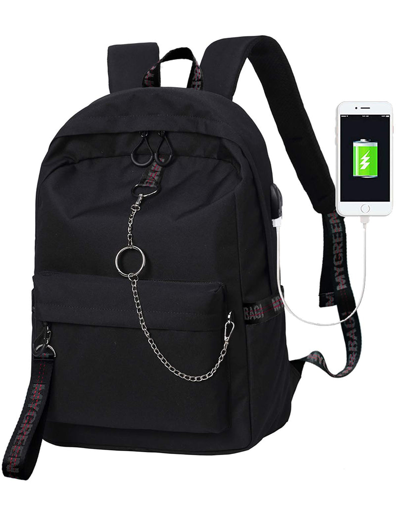 El-fmly Backpack for Kids, Water-Resistant Children School Daypack Laptop Backpack 15.6 Inch Laptop with USB 015c-black