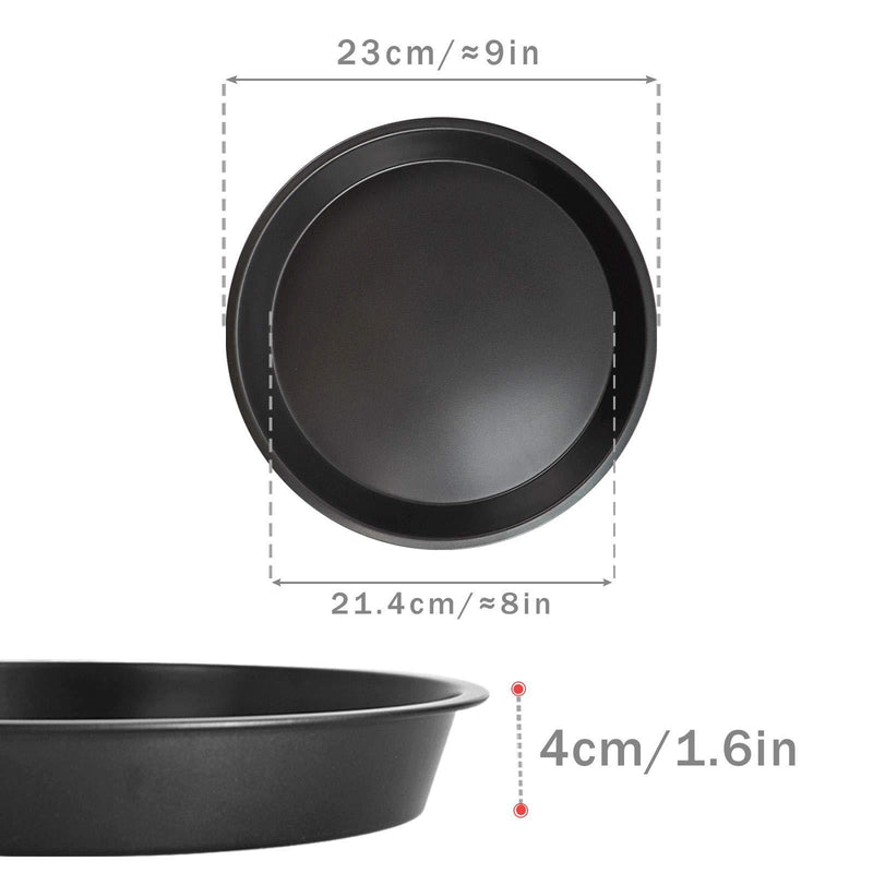 Kslong 2pcs Metal Pizza Plate For Oven Round Bake model Pizza Shop Diy Baking Tools Non-stick Cake Chassis Bakeware Pans(8inch) 8inch