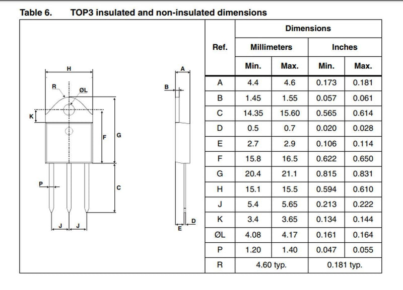 Bridgold 10pcs BTA41-600B BTA41-600 BTA41 40A, 600V, TRIAC, Gate Trigger 1.3V 100mA,Through Hole,3-Pin