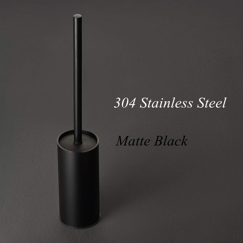 Stainless Steel 304 Rubber Painted Black Toilet Brush Cleaning Tool Holder with Toilet Brush