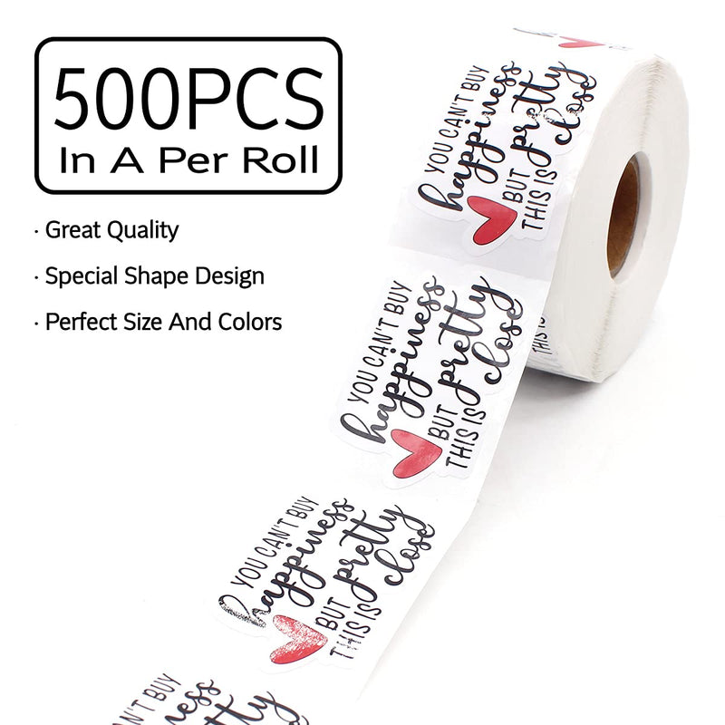 Wailozco 1.5'' Pretty Close Stickers ,Thank You Stickers,Handmade Stickers,Business Stickers,Envelopes Stickers for Online Retailers,Handmade Goods,Small Business,500 Labels Per Roll