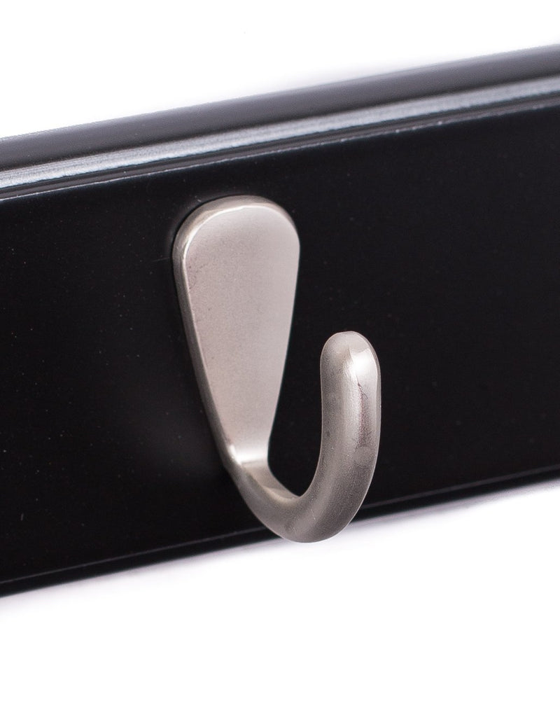 BirdRock Home Modern 3 Hook Coat Rack - Black Finish - Satin Nickel Hooks 3 Hooks Nickel Hooks/Black