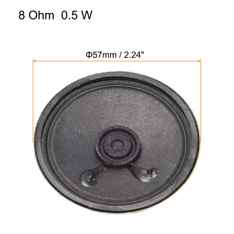 uxcell 0.5W 8 Ohm DIY Magnetic Speaker 57mm Round Shape Replacement Loudspeaker for 2pcs