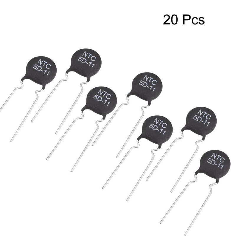 sourcing map Pack of 20 NTC Thermistor Resistors Inrush Current Limiter 5D-11 4A 5 Ohm de