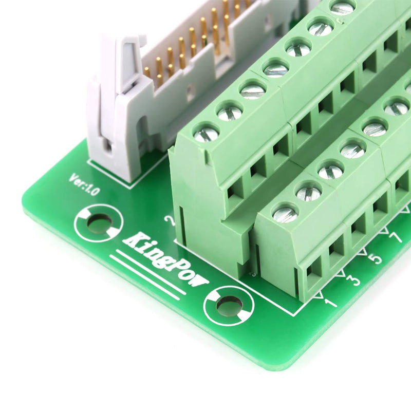 IDC20P 20-pin pin header terminal block breakout board PLC interface with bracket for PLC DIN rail mounting