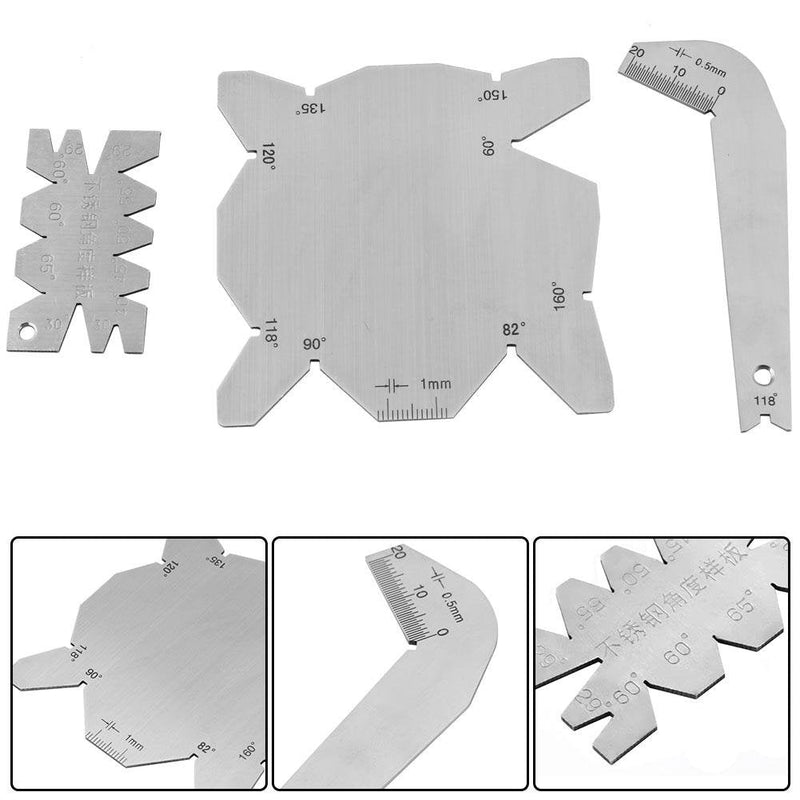 Drill Angle Gauge, 3Pcs Drill Bits Angle Gauge Set Dirll Sharpener Tools S/S Angle Measuring Gage Drill Bit Angle (60 °, 70 °, 90 °, 110 °, 118 °, 125 °, 135 °, 150 °, 160 °)