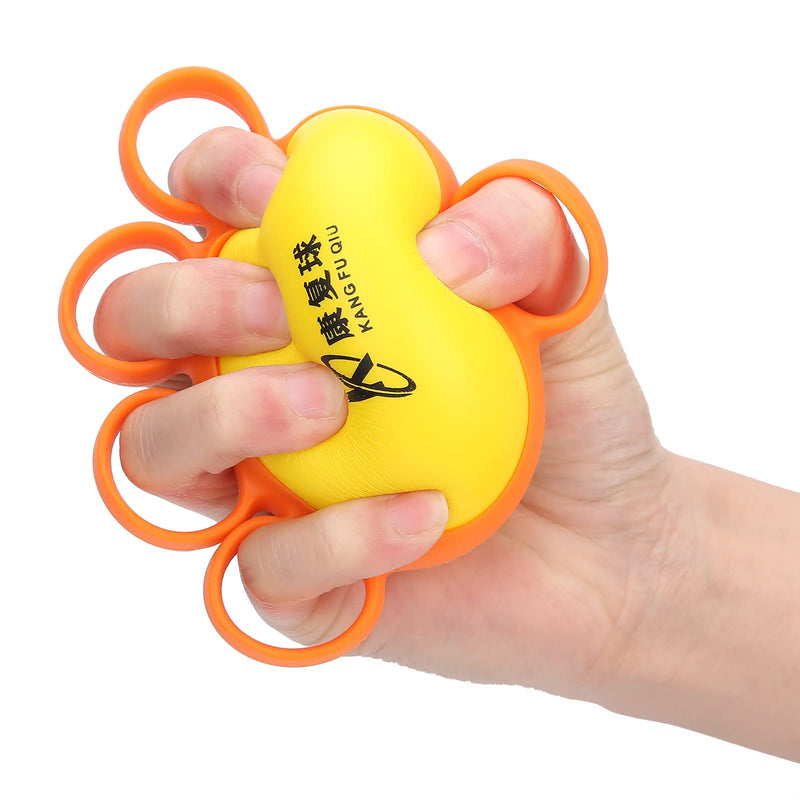 Finger Exercise Ball,Finger Spasm Hand Muscle Strength Fitness Training Squeeze Ball Finger Grip Strengthening Exercise(Orange) Orange