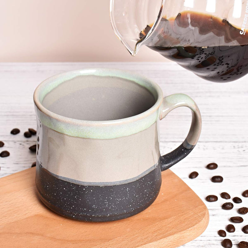 Bosmarlin Large Ceramic Coffee Mug, Big Tea Cup for Office and Home, 21 Oz, Dishwasher and Microwave Safe, 1 PCS… (Grey) Gray