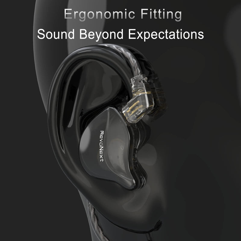 Earbuds Wired in-Ear Headphones HiFi Stereo Earbuds with Microphone RH-212 IEM Earphone with Detachable Cable for Musicians Drummers Singers Earbuds Black