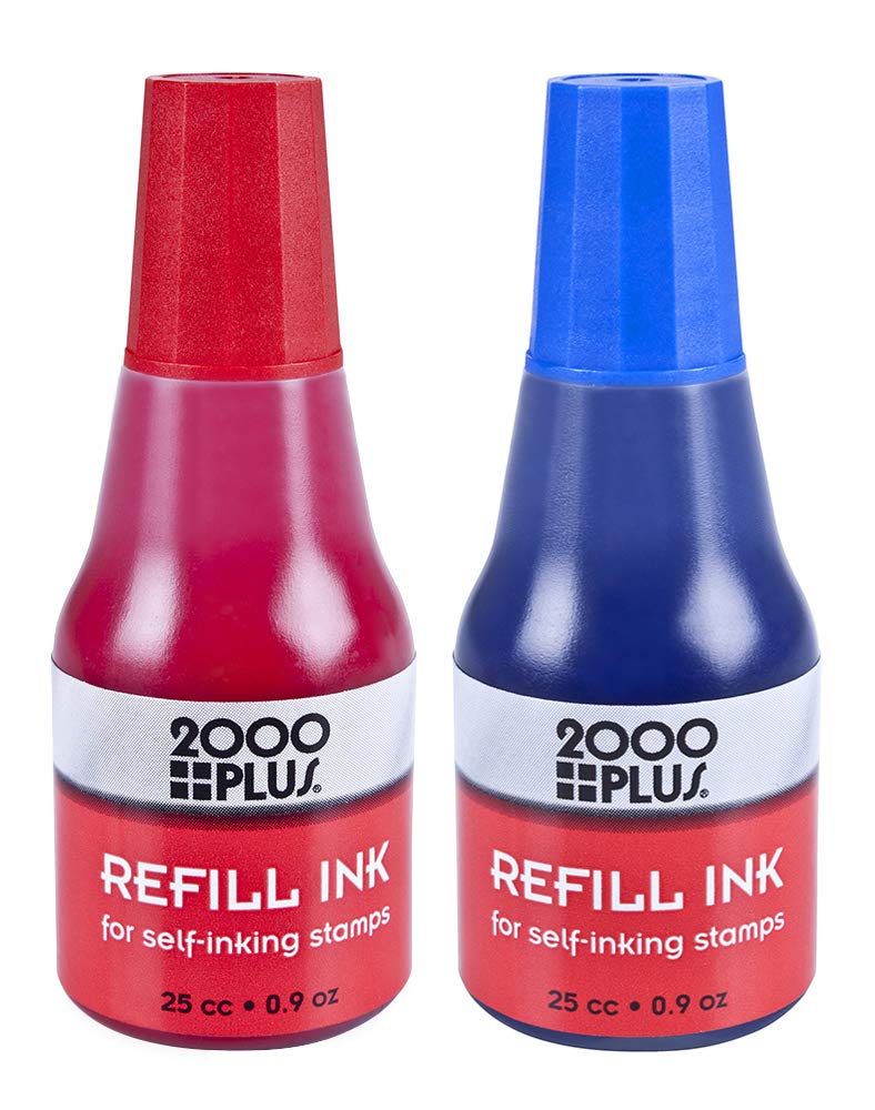 2000 PLUS Self-Inking, Two-Color Date and FAXED Stamp, 1-3/4" x 1-1/8" Impression, Red and Blue Ink (011032)