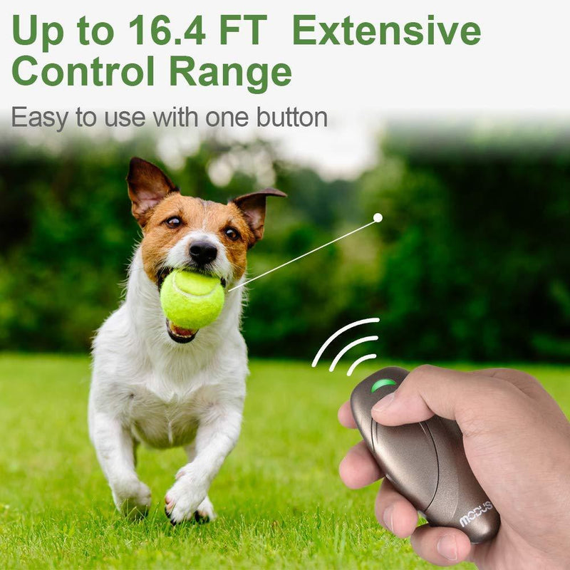 MODUS Ultrasonic Dog Barking Deterrent, 2-in-1 Dog Training and Bark Control Device, Anti-Barking Device, Control Range of 16.4 Ft, Battery Included, LED Indicate, Indoor and Outdoor Brown