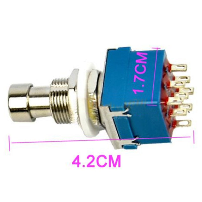 Etopars 5 X 3PDT 9 Pins Box Stomp Guitar Effect Pedal Foot Switch True Bypass Metal Blue