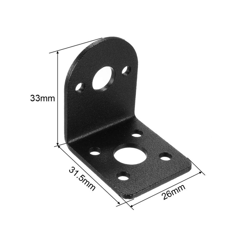 uxcell 2PCS L-Shape Mounting Bracket Gear Reduction Motor Holder for 25mm Gear Motor