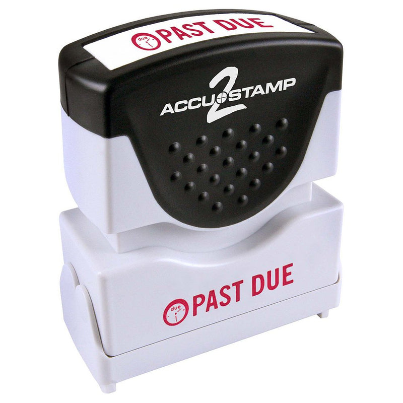 ACCU-STAMP2 Message Stamp with Shutter, 1-Color, PAST DUE, 1-5/8" x 1/2" Impression, Pre-Ink, Red Ink (035613)