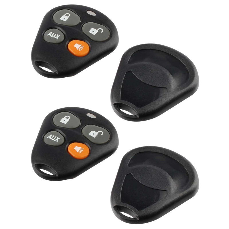 Key Fob Keyless Entry Remote shell Case & Pad fits Viper EZSDEI474V - 4 Button, Set of 2 4-Btn x 2