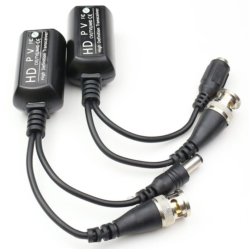 ANHAN PV/PVD/PVA Passive Power Video Data Audio BALUN Twisted Pair UTP Cable with Power Connector HD Balun for 720P / 1080P Cameras 1 Pair