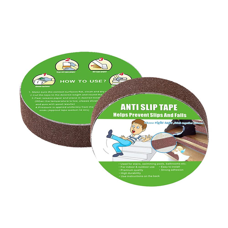 Anti Slip Tape, High Traction,Strong Grip Abrasive, Not Easy Leaving Adhesive Residue, Indoor & Outdoor (1" Width x 190" Long, Brown) 1" Width x 190" Long