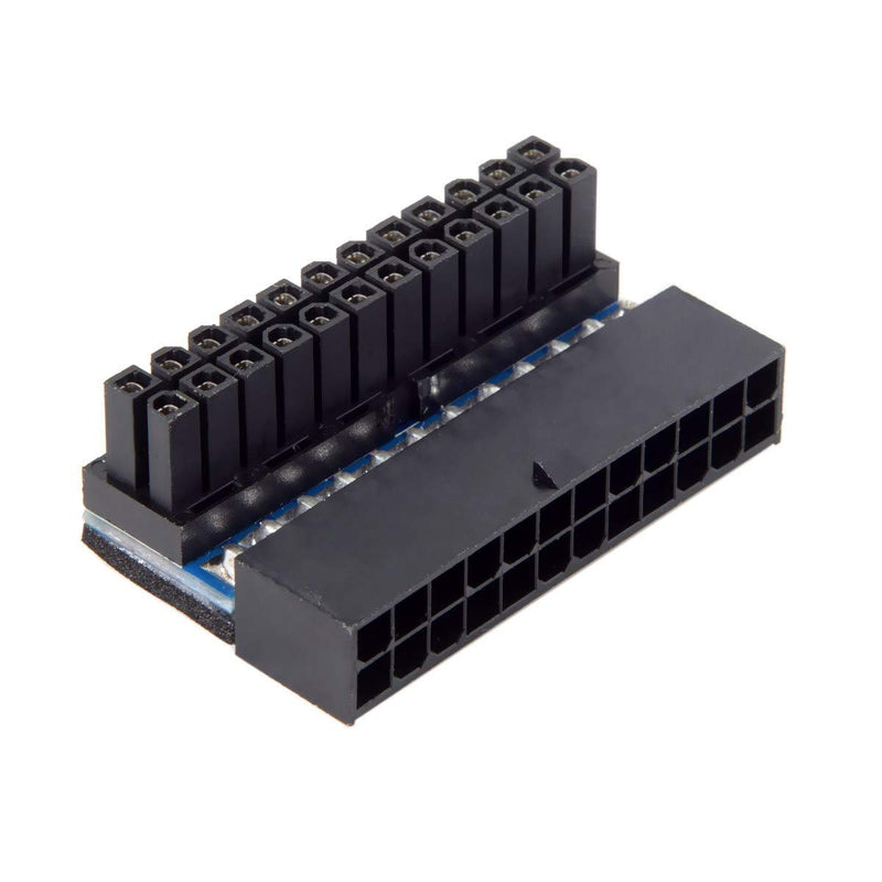 Cablecc ATX 24Pin Female to 24pin Male 90 Degree Power Adapter Mainboard Motherboard for Desktops PC Supply