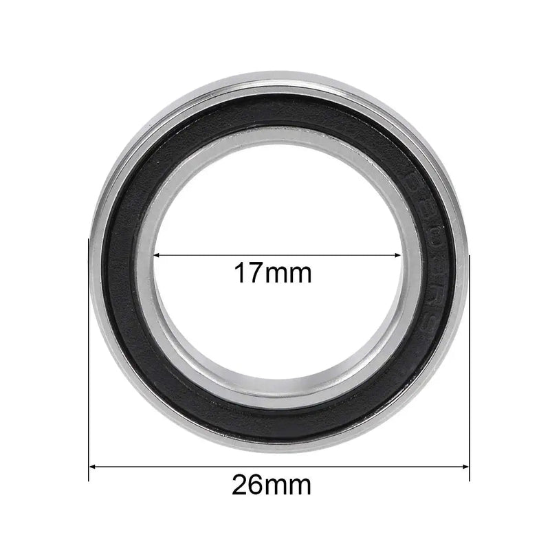 uxcell 6803-2RS Deep Groove Ball Bearing 17x26x5mm Double Sealed ABEC-3 Bearings 2-Pack