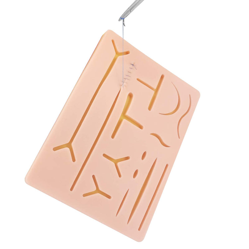 Suture Kit for Suture Training, Silicone Stitching Pad with Durable Embedded Mesh, Includes Suture Tools Kit & Various Suture Threads and Needles, Practice Suture Training Kit (Education Use Only)