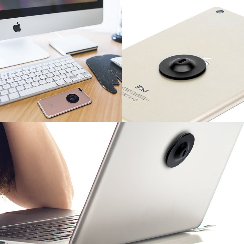 I3C Anchor Plate Adhesive Security Plate, Laptop Lock Plate with Slot, Universal Lock Plate for Laptop, Monitor, iPhone Smart Phone, MacBook Pad Ipad, Tablet, Other Electronic Products (Black 4pcs) 4pcs black