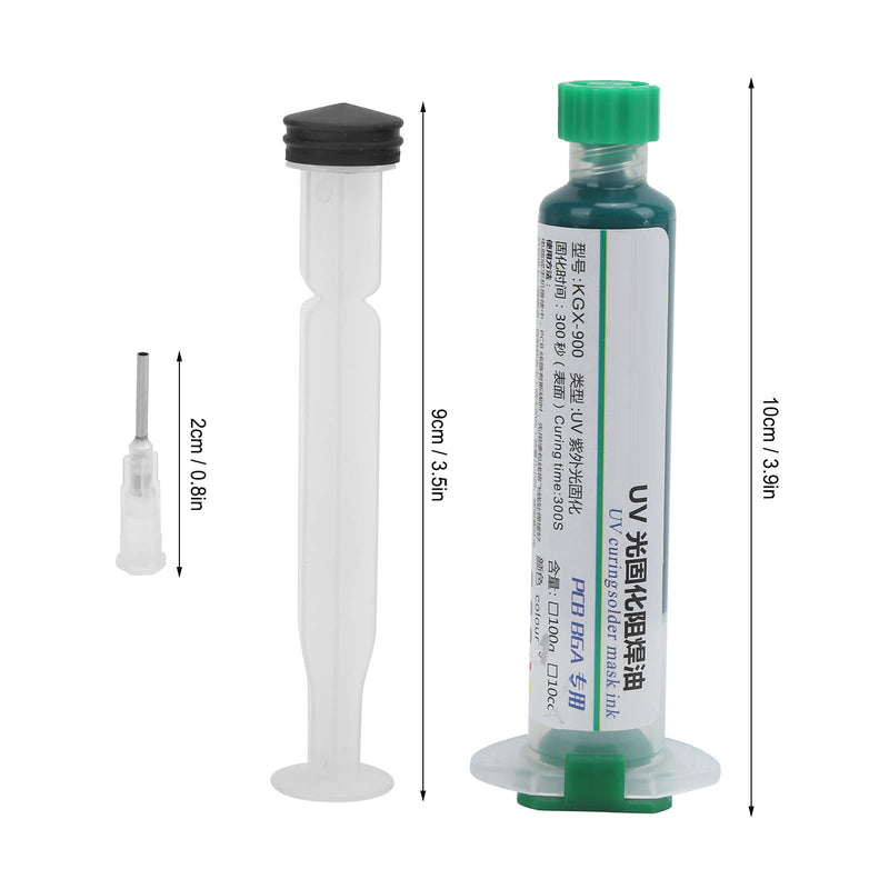 UV Curing Solder Stop Ink KGX-900 Green (10cc) with Print Needle, PCB Circuit Board Insulation Protective Varnish