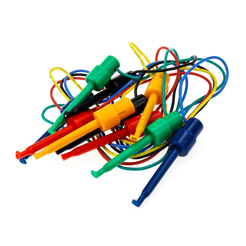 Dahszhi Testing Hook Clip Probe Test Leads Electronics Silicone Test Leads 50cm/19.7Inch Length - 5pcs 1.64ft Length Long Hook