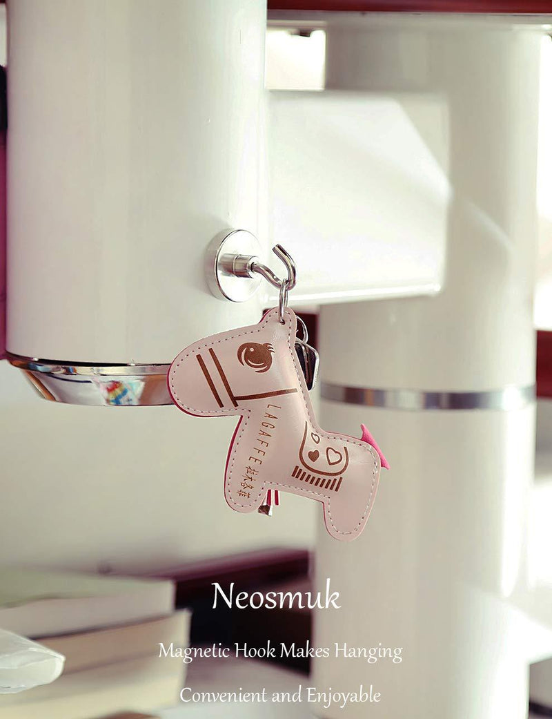 Neosmuk Magnetic Hooks Heavy Duty,100 lb Strong Magnet with Hook for Fridge, Super Neodymium Extra Strength Industrial Hooks for Hanging, Magnetic Hanger for Toolbox, Cruise, Grill, Coat and Storage 5 100lbs plus hooks