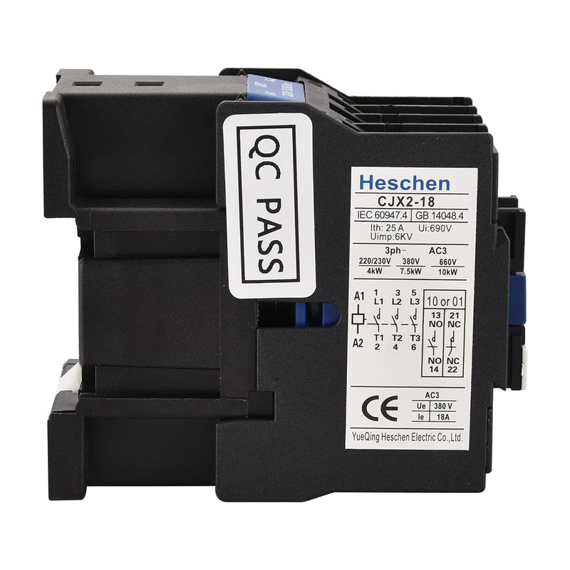 Heschen AC contactor CJX2-1801 220V 50/60Hz coil 3P 3-pole normally closed Ie 18A Ue 380V