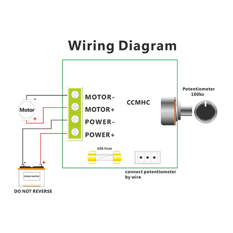 Greartisan 12V-40V 10A DC Motor Speed Controller PWM Variable Speed Regulator Governor Switch CCMHCN With Speed Control Knob DC 12-40V 10A