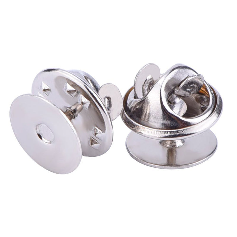 EBOOT Pack of 50 Tie Tacks Blank Pins with Clutch Back (Silver) Silver